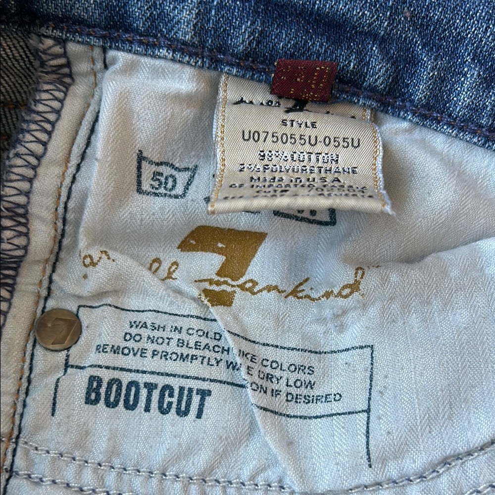 7 FAM Boot Cut Low Rise Jeans - Picture 2 of 6